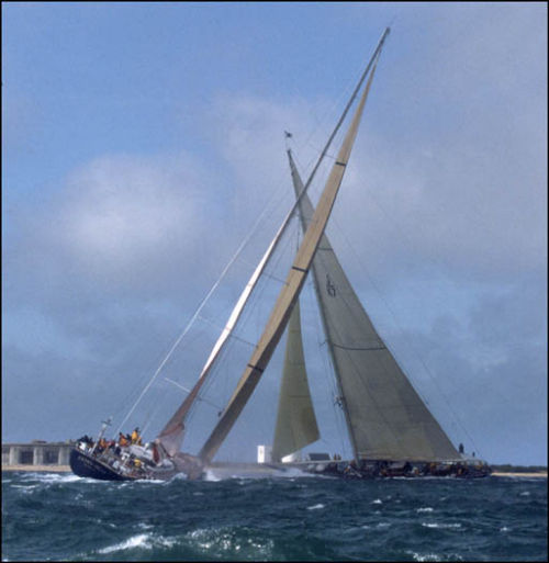 J class tacking though Hurst Channel.